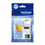 Brother LC3211VAL Cartucce InkJet Originali, Capacità standard, fino a 200 pagine, per Stampanti MFCJ491DW, MFCJ497DW, MFCJ890DW, DCPJ572DW, Multipack Nero/Ciano/Magenta/Giallo