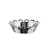 Alessi Vimini BM21/21 – Cestino Traforato di Design, in Acciaio Inossidabile 18/10, Diamento 22 cm, Acciaio
