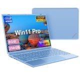 2026 PC Portatile 14 Pollici Win11 Pro Celeron N5095 Computer Portatile 8GB RAM 256GB SSD TF 1TB LPDDR4 1920*1200 Laptop USB 3.0 Type-C Mini HDMI Widevine L1 Con il Topo Tastiera Film Italiana-Blu