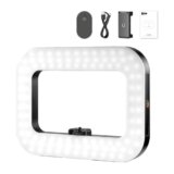 NEEWER ENTRY LEVEL VERSION Phone Video Rig con Luce, Stabilizzatore Portatile con Ring Light Quadrata LED Bicolore da 20W, 3 Cold Shoe/Batteria 5200mAh/CRI80+ per Selfie Streaming Video Vlog, NL200B