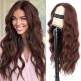 Sarensall Chocolate Brown Lace Front Wig for Women 5x4x1 Lace Hairline Long Wavy Middle Part Glueless Wig Heat Resistant Synthetic Wigs for Daily Party Use 24 Inch