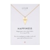 LUUK LIFESTYLE Collana in acciaio inossidabile con ciondolo a forma di cuore e occhio di Nazar, lunghezza regolabile, 50 cm, portafortuna, oro