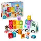 LEGO DUPLO Town Il Camioncino dell’Alfabeto con Rimorchio – Giocattolo per Bambini e Bambine da 2 Anni in su – Giochi Montessori Educativi con Mattoncini Colorati dell’Alfabeto e 2 Figure – 10421