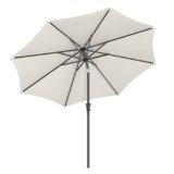 SONGMICS Ombrellone da Giardino 300 cm, UPF 50+, Parasole, Inclinazione Bidirezionale a 30°, Manovella per Apertura/Chiusura, Esterno Terrazzo Balcone Piscina, senza Base, Beige GPU30BE