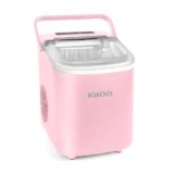 Igloo 26-Pound Automatic Self-Cleaning Portable Countertop Ice Maker Machine with Handle, Pink