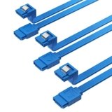 SABRENT Cavo SATA III SSD/HDD Hard Disk interno, Cavo dati SATA 3 (6 Gbit/s), Cavo SATA PC, ad angolo retto con linguetta di blocco, per drive HDD/SSD/CD/DVD (Confezione da 3-50 cm) Blu (CB-SRB3)