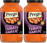 Prego Creamy Tomato Pasta Sauce With Garlic, 24 oz Jar (Pack of 2)