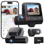 Jzones 3 Canale 4K Dashcam, Registrazione Video 4K+1080P+1080P, Dashcam Auto Anteriore, Posteriore e Interna con Visione Notturna STARVIS 2 e HDR, Parcheggio Sorvegliato 24H, Sensore G, WiFi 6 e GPS