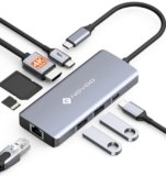NOVOO Hub USB-C 8-in-1,Multiporta Hub con HDMI 4K@60Hz, Ethernet Gigabit, 3×USB-A 3.0, PD 100W – per Steam Deck/PC/MacBook
