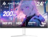 Amzfast Monitor da Gaming 24 Pollici – 200Hz, FHD 1920×1080, Fast IPS, 1ms MPRT, 80% DCI-P3, 110% sRGB, HDR, Anti-Luce Blu, Adaptive Sync, VESA 75×75, HDMI 2.0/DP 1.4, Bianco – AMZG24X1W