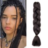 Cybelleza Extension Treccine Treccia Africane Capelli Marrone Sintetici Finti Lunghi Intrecciati 60cm Jumbo Braids 1 Ciocca 100g Crochet Twist Bellezza, Marrone Scuro