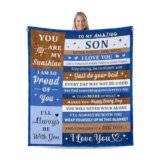 Gifts for Son, Son Gifts from Mom, Birthday Gifts for Grown Son, Adult Son Gift Ideas, Christmas Son Gifts, Son Graduation Gifts from Mom Dad, White Elephant Gifts for Son Throw Blanket 60″X 50″