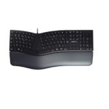 CHERRY KC 4500 ERGO, Tastiera Ergonomica, Layout per la Francia (AZERTY), Con Filo, Poggiapolsi Imbottito con Memory Foam, Tastierina Arcuata, Nero