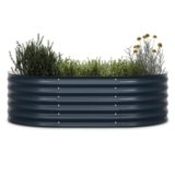 blumfeldt High Grow Extended – Aiuola Rialzata, Semicircolare, 300 L, in Acciaio Galvalume Antiruggine, per Fiori, Erbe & Verdure, Facile Montaggio, Altezza: 43 cm, Resistente al Gelo