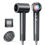 Haokoo Asciugacapelli Ionico Alta Velocità 150.000 RPM – Phon Capelli Professionale Leggero 365g, Asciugatura Rapida con Termo-controllo, 8 Temperature con Diffusore, Casa e Viaggio