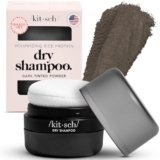 Kitsch Dry Shampoo Powder for Women & Men Dry Shampoo for Dark Hair w/Rice Protein – Unscented, Volumizing, No White Cast, Non Toxic, Non Aerosol, Organic, Travel Size | Ideal Gifts for Women – 8g
