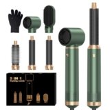 Asciugacapelli 5 in 1, Airstyler 5 in 1, Hairstyler 5 in 1 Multifunzione Phon Capelli,Spazzola Asciugacapelli Per Dare Volume Ai Capelli, Lisciare, Arricciare, Ioni Air Curler Brush,Strumenti Capelli