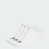 adidas Unisex – Adulto Thin and Light No-Show Socks 3 Pairs, White / Black, 6.5-8