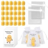 XIHIRCD 30pcs Positive Inspirational Potatoes, Mini Inspiring Potato Realistic Resin Potatoes with Funny Card Organza Bag Positive Gift for Coworker Staff Student Teacher