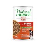 Natural Trainer Medium-Maxi Cibo Umido per Cani Adulti – Paté con Manzo 12 x 400g