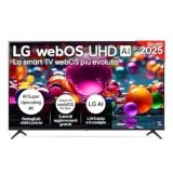 LG webOS UHD AI UA75 TV 75 pollici, Smart TV 4K Ultra HD, Processore α7 Gen8, webOS con AI, Filmmaker mode, HDR10, Gaming con VRR 4K@60Hz, Game Optimizer, Wi-Fi, 75UA75006LA 2025