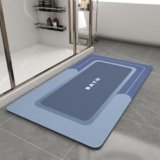 MontVoo Bath Mat-Bath Mat Rug Non Slip Super Absorbent Stain Resistant Quick Dry Thin Bathroom Rug-Bath Mats for Bathroom Floor Bathtub Vanity-Bathmat Bath Rug Easy Care-17″x27″,Navy