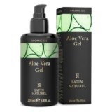 Satin Naturel Gel Aloe Vera Bio 200 ml – 100% Vegano & Cosmetica Naturale – Gel di Aloe Vera Concentrato – Con Acido Ialuronico & Pantenolo – After Sun per Viso, Corpo e Capelli