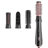 BaByliss Spazzola ad aria, 4 accessori intercambiabili per lisciare, modellare e dare volume, funzione anti-crespo, 2 temperature + aria fredda, AS126E