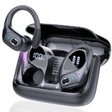 STECEi Cuffie Bluetooth Sport, 75 Ore Auricolari Bluetooth 5.4 HiFi Stereo, Cuffie Senza Fili con 4 ENC HD Mic, IP7 Impermeabili Cuffiette, Cuffie Wireless per Running/Palestra, Nero(2025)