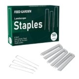 FEED GARDEN 4 Inch 100 Pack Hot-dip Galvanized Landscape Staples 11 Gauge Anti-Rust Garden Stakes Landscaping Fabric SOD Pins Yard Stakes for Weed Barrier Fabric