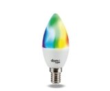 Beghelli – Lampadina LED Smart OLIVA E14 5W RGB-CCT WiFi, Compatibile con Alexa, App Dom-e, Controllo Vocale, Regolazione Colori e Intensità, Facile Installazione, 1 Unità, Bianco