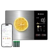 Bilancia da cucina digitale con calcolo nutrizionale, bilancia alimentare con 24 analisi nutrizionali, 5 kg in acciaio inox, display a colori TFT, 50 offline e analisi calorie illimitate tramite app