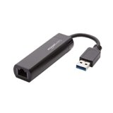 Amazon Basics Adattatore internet Ethernet, USB 3.0 a 10/100/1000 Gigabit, Nero