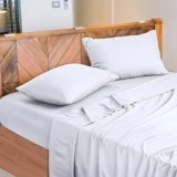 NARCISO – Lenzuola Matrimoniali 100% Cotone Made in Italy, Completo Letto Matrimoniale Composto da 1 Lenzuolo Sotto con Angoli 180×200, 1 Lenzuolo Sopra 240×290, 2 Federe Cuscini 50x80cm (Bianco)