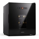 Klarstein Cantinetta Vino Refrigerata a Zona Singola per Interno-Esterno, Frigo Bar, Cantina Vino con Porta in Vetro, Mini Frigo Silenzioso, Frigorifero Piccolo, Illuminazione LED, 5-22°C 16 Bottiglie
