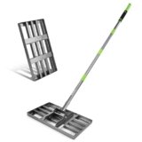 WORKPRO Lawn Leveling Rake, Heavy Duty Leveling Rake with 17” x 10” Ground Plate, Yard Leveling Rakes with 6FT Adjustable Handle, Metal Lawn Leveler for Garden, Backyard, Golf Course, Farm, Pasture