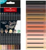 Faber-Castell 116414 Black Edition Set di 12 Matite Colorate Skin Tones, Resistenti alla Rottura e Impugnatura Ergonomica, Valigetta Colori per Colorare su Carta Chiara e Scura