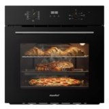 COMFEE’ Forno Elettrico Ventilato da Incasso Multifunzione, Capacità 70L, Classe A, 10 Funzioni di Cottura, Funzione Pizza, Pulizia AquaClean, Display LED, Nero – CBO70M80D2-BK