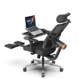 Newtral MAGICH-PRO Sedia Ufficio Ergonomica con Poggiapiedi, Sedia Scrivania Poltrona Bracciolo Poggiatesta Regolabile, Ergonomic Office Chair (MAGICH-PRO con Tavola staccabile, Nero)
