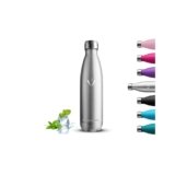 Borraccia- 500 ml- Borraccia Termica, Senza BPA, Borraccie Acciaio Inox, Senza Perdite, Borracce Metallo, Acciaio Inossidabile 18/8, Bottiglia Termica per Scuole, Campeggio, Uffici, Viaggio, Caffè