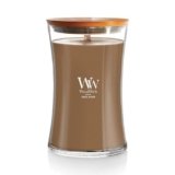 WoodWick Large Hourglass Candle Santal Myrrh – Premium Soy Blend Wax Pluswick Innovation Wood Wick Made in USA