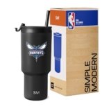 Simple Modern Officially Licensed NBA Hornets 30 oz Tumbler with Flip Lid and Straws | Insulated Cup Stainless Steel | Gifts for Men Women | Trek Collection | Charlotte Hornets