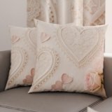 PETTI Artigiani Italiani – Coppia di Federe Cuscino 40×40 cm in Microfibra, Cuscini Arredo Camera da Letto, Divano, Salotto, Set 2 Fodere Copricuscino, Federa Shabby 319, 100% Made in Italy