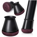 OCONDA 24 Pezzi Gommini per Sedie Rotondi Silicone, Feltrini per Gambe di Mobili, Proteggere il Pavimento dal Rumore Nero (Fit:14-20mm)