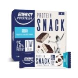 Enervit, Protein Snack al Cocco e Cioccolato Fondente, Low Sugar, Cuore Morbido al Cocco, Barrette Proteiche, Per il Controllo del Peso, Ricche in Fibre, Senza Glutine, 8 Barrette da 27g