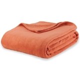 Berkshire Blanket Microfleece Queen Size Bed Blanket Amberglow Orange, Lightweight Soft Breathable Plush Micro Fleece Blanket for Bed Couch Sofa, 90×90 Inches