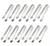 Ice Tongs Sugar Cubes Tongs – 12 Pack Stainless Steel Small Serving Tongs for Appetizers Coffee Tea Party