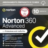 Norton 360 Advanced 2026 | Antivirus per 10 dispositivi | 200 Gb di backup | Licenza di 15 mesi con rinnovo automatico | PC, Mac, tablet e smartphone | Codice d’attivazione via email