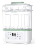 Momcozy Sterilizzatore Biberon Elettrico a Vapore 3-in-1 – Sterilizza, Asciuga e Riscalda, Elimina Molti Batteri Comuni In Vari Scenari d’Uso, Capacità 8 Biberon, Protezione Antigermi 24h