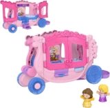Fisher-Price Little People Toddler Toy Disney Princess Pull-Along Musical Carriage Playset with Figures for Pretend Play Kids Ages 18+ Months
